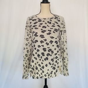 Rebecca Taylor Scoop Neck Animal Print Sweater
